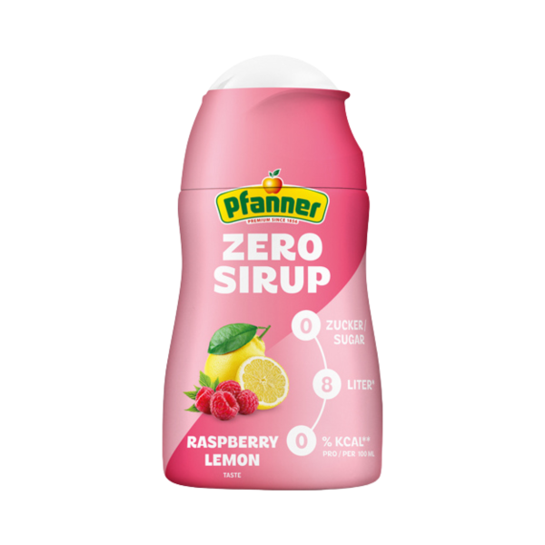 Pfanner ZERO Sirup Himbeere-Zitrone, 57ml, 1 zu 140 verdünnbar, ergibt 8 Liter, EINWEG PET